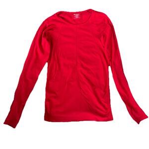 Athleta Top Shirt Adult Red Foresthill Ascent Seamless Nylon Stretch Womens XS